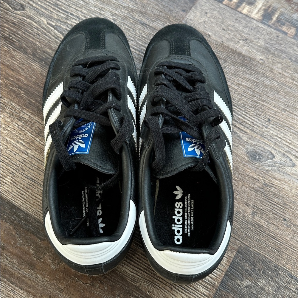 Adidas Samba Black Leather Sneakers View 4